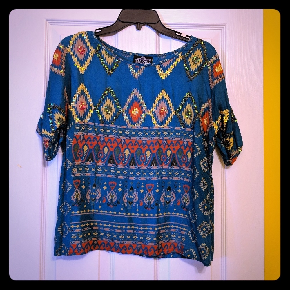 Patterned Angie Shirt with sequins (M)